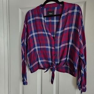Rails Anthropologie Sloane Button Up with Front Tie Flannel M *So Soft*